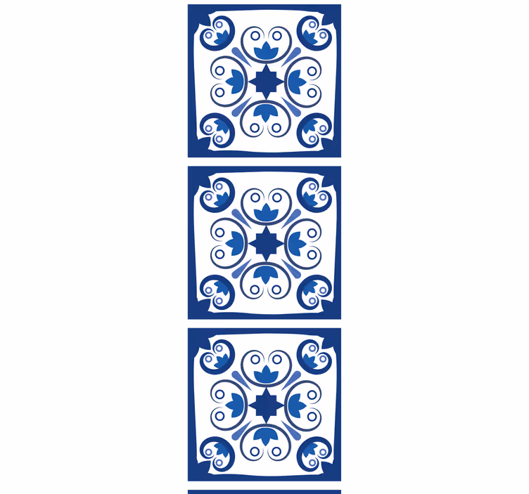 Blinds in a kitchen typical beautiful blue tile - TenStickers