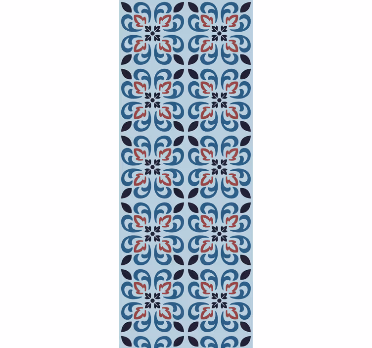 Blinds in a kitchen baby blue round portuguese tile - TenStickers