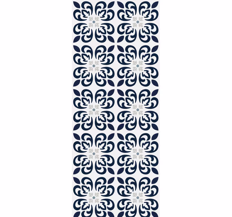 Blinds in a kitchen dark blue clover tile - TenStickers