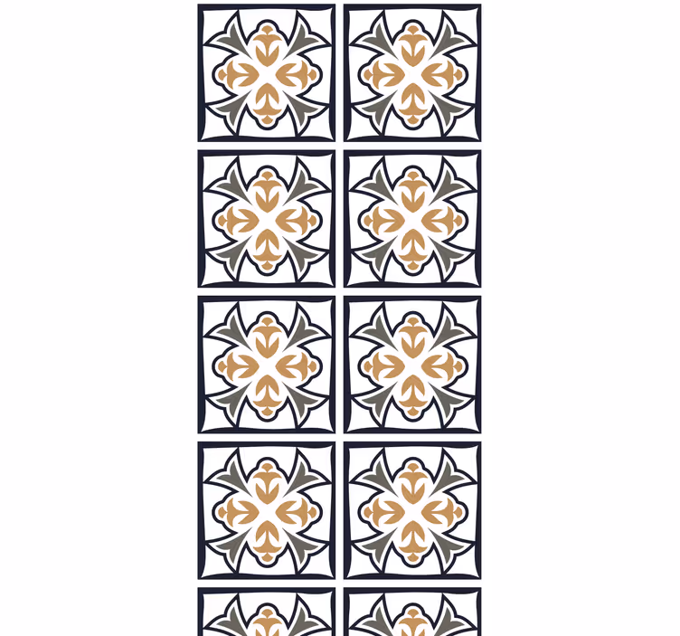 Blinds in a kitchen beige and black portuguese tile - TenStickers