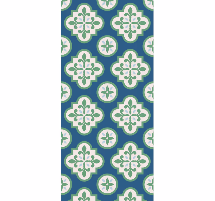 Blinds in a kitchen with green clover portuguese tile - TenStickers