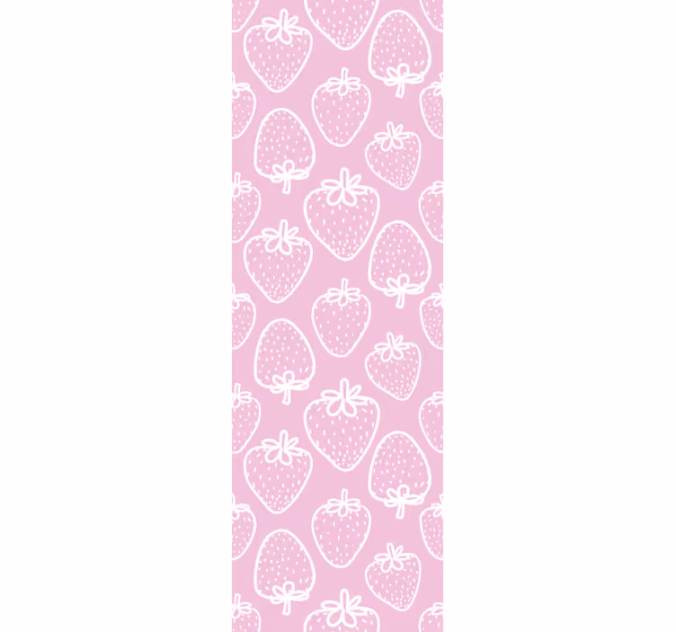 Blinds in a kitchen seamless pink strawberry pattern - TenStickers
