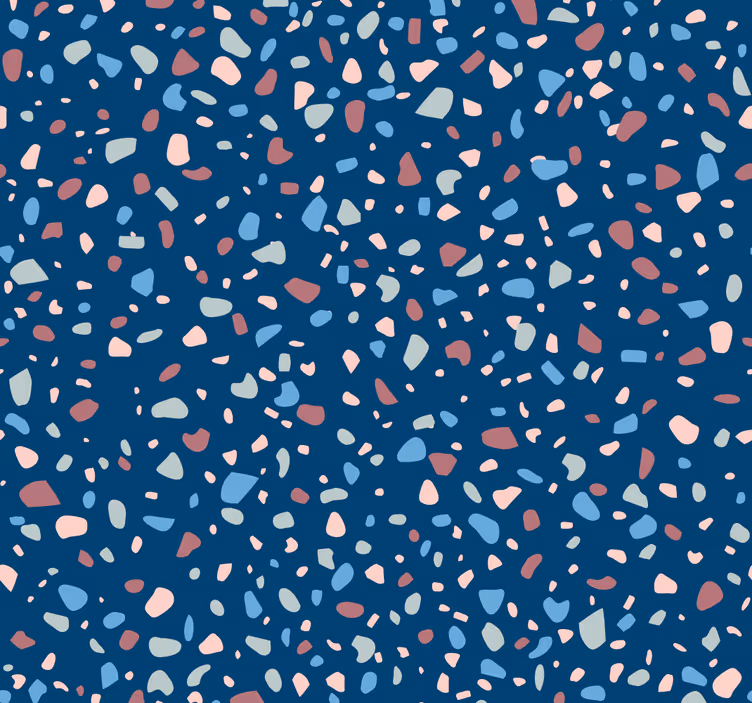 Blinds in a kitchen with dark blue terrazzo - TenStickers