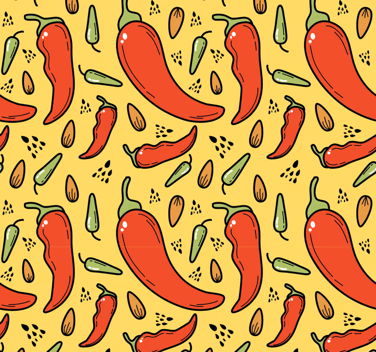 Blinds in a kitchen inspired by red and green chili - TenStickers