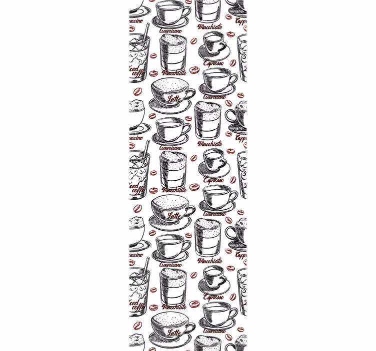 Coffee pattern blinds in a kitchen - TenStickers