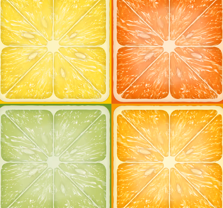 Blinds in a kitchen colorful citrus texture - TenStickers