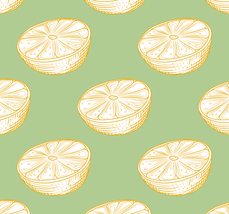 Blinds in a kitchen with hand-drawn lemon design - TenStickers