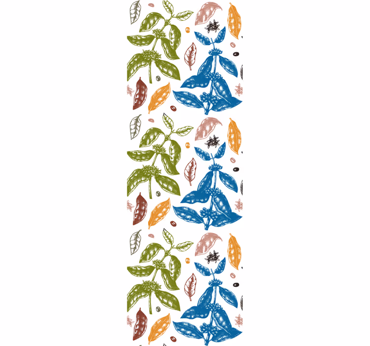 Blinds in a kitchen with colorful coffee plant pattern - TenStickers