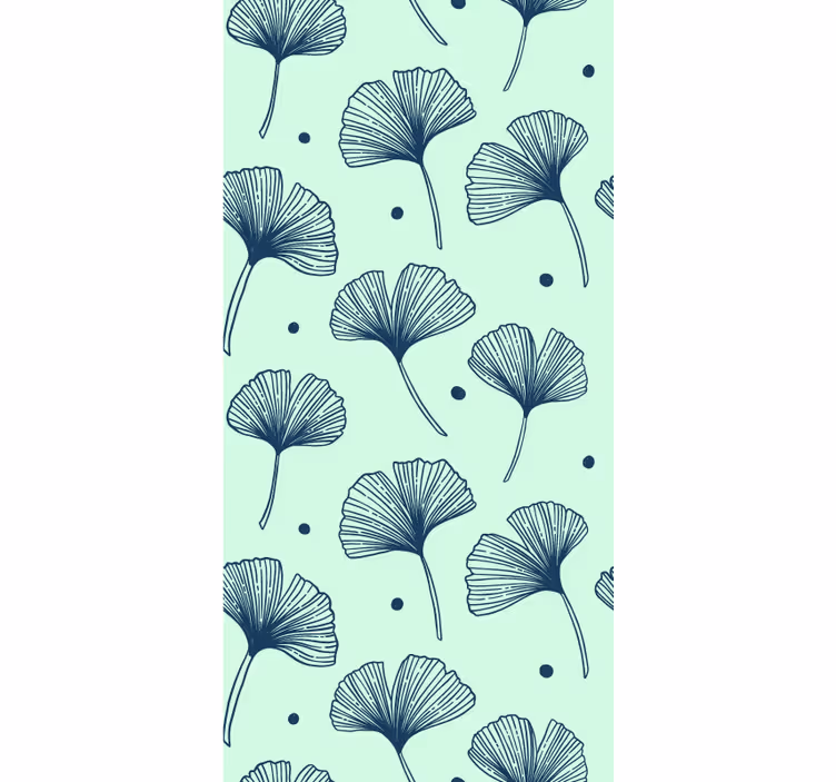 Blinds in a kitchen with floral blue wallpaper - TenStickers