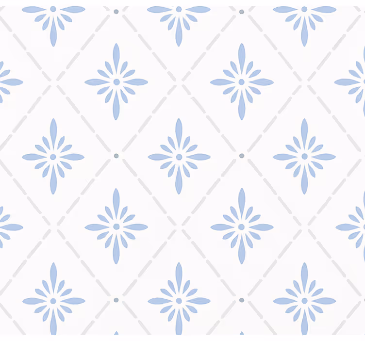 Blinds in a kitchen with blue diamond tiles - TenStickers