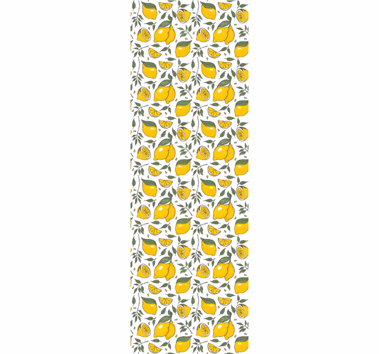Lemons and cream flowers blinds in a kitchen - TenStickers