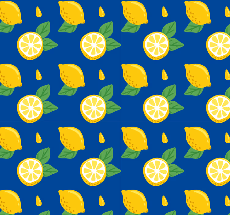Blinds in a kitchen with hand-drawn lemons - TenStickers
