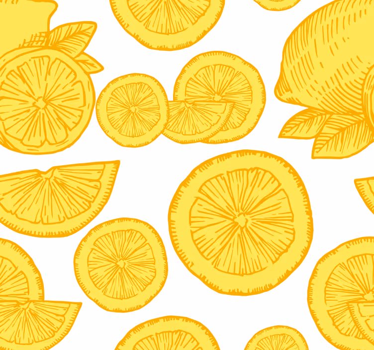 Blinds in a kitchen orange and lemon design - TenStickers