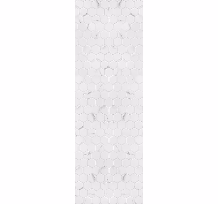 Blinds in a kitchen with elegant grey hexagon tiles - TenStickers