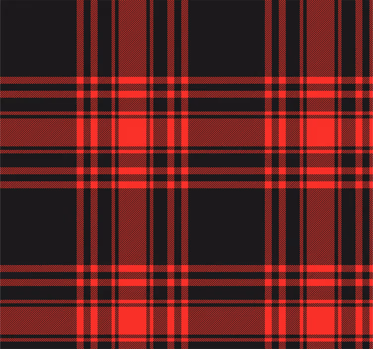 Blinds in a kitchen menzies tartan black red check - TenStickers