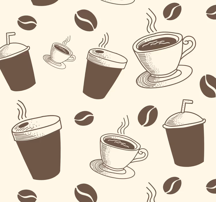 Coffee white-turquoise blinds in a kitchen - TenStickers