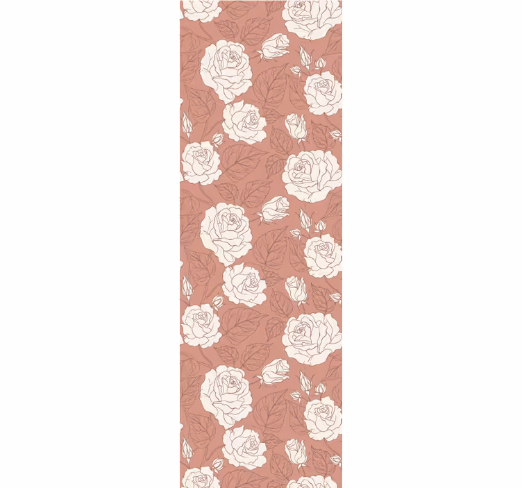 Dining room blind with terracotta large roses - TenStickers