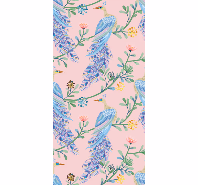 Dining room blind birds in pink paradise - TenStickers