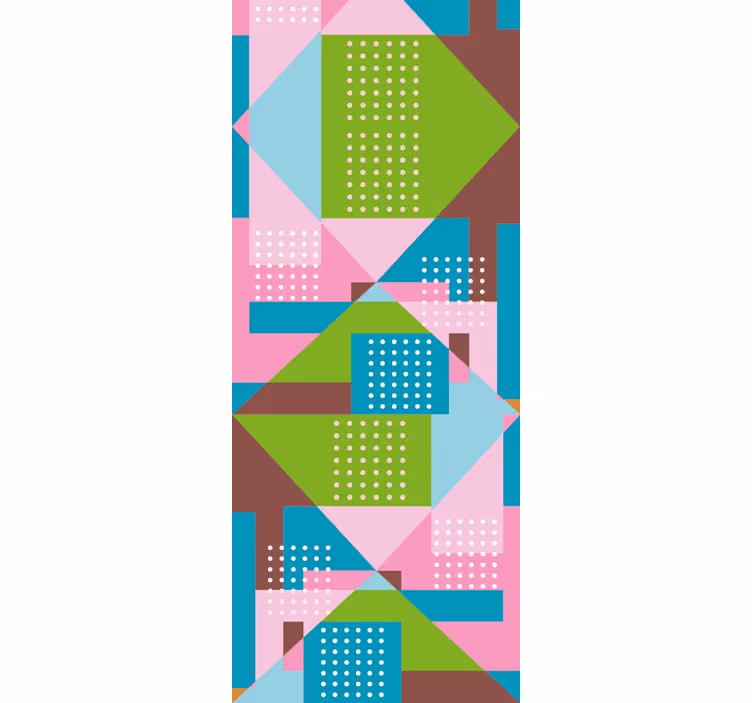 Dining room blind with pastel geometric design - TenStickers
