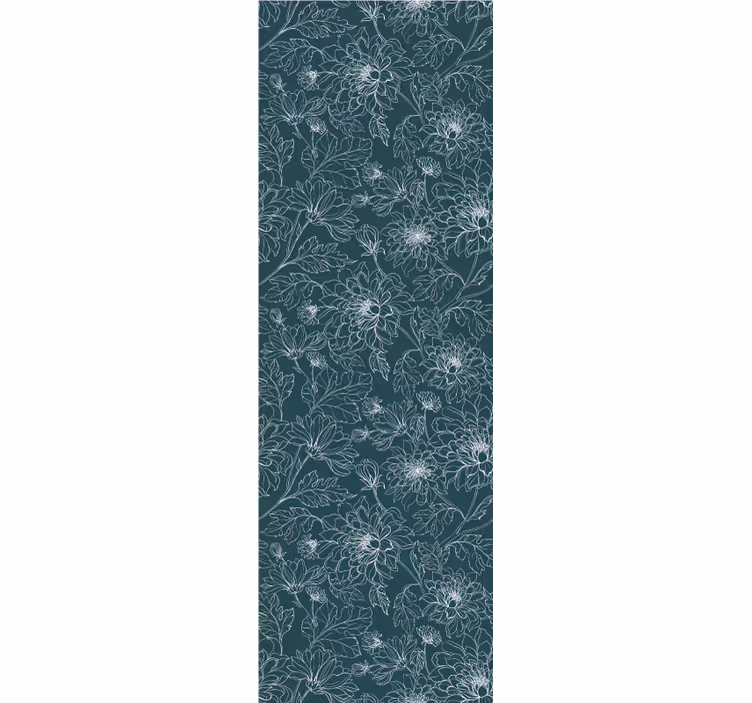Dining room blind grandmillenial white flowers - TenStickers