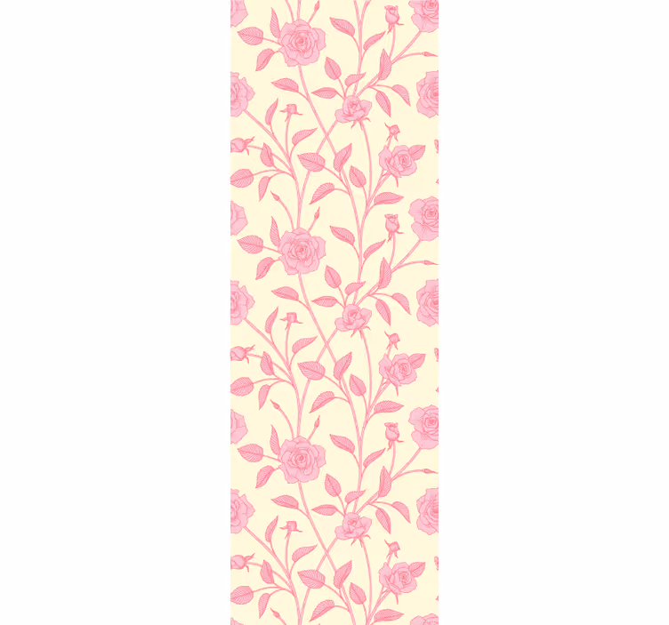 Dining room blind with vintage small roses on pink - TenStickers