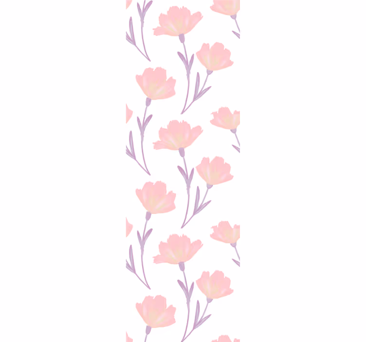 Dining room blind with minimalistic watercolor wildflowers - TenStickers