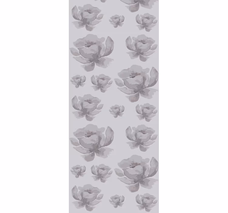 Dining room blind in gray 80s floral pattern - TenStickers