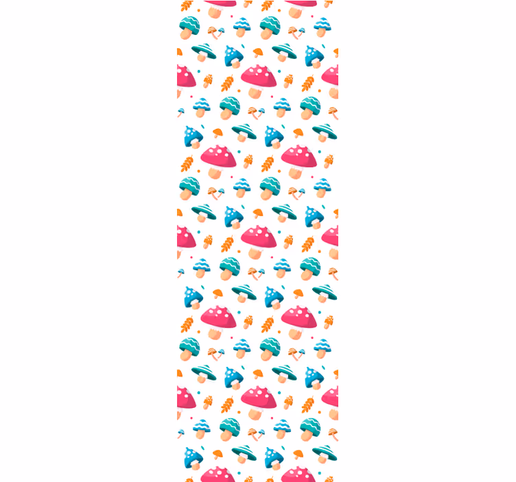 Multicolour mushrooms dining room blind - TenStickers
