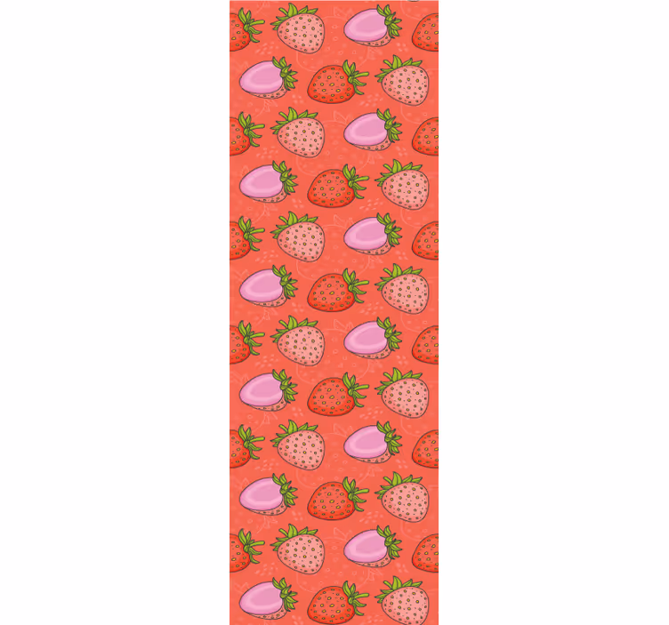 Dining room blind with seamless red and pink strawberries - TenStickers