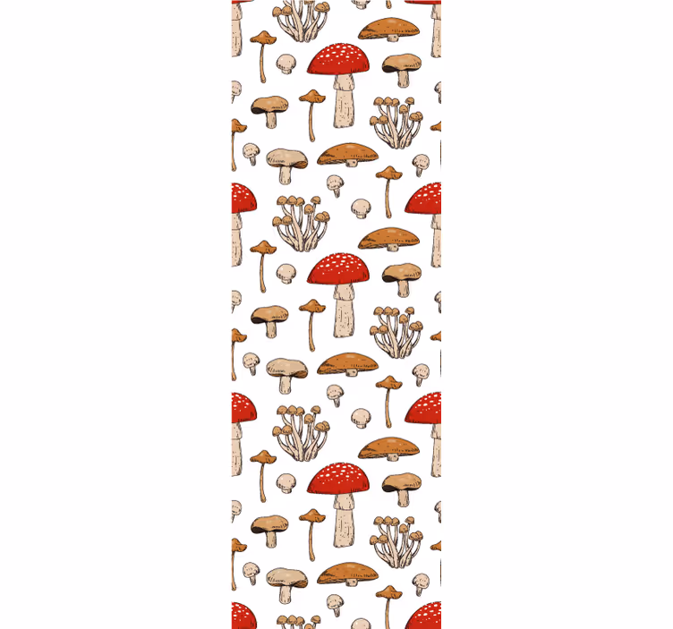 Dining room blind with yellow and red mushrooms flowers - TenStickers
