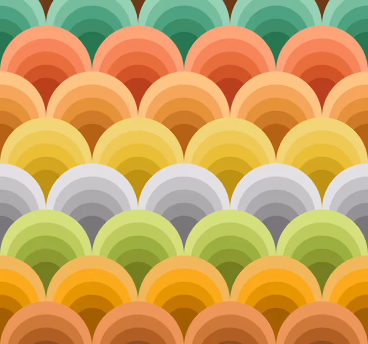 Vintage dining room blind with orange circles - TenStickers