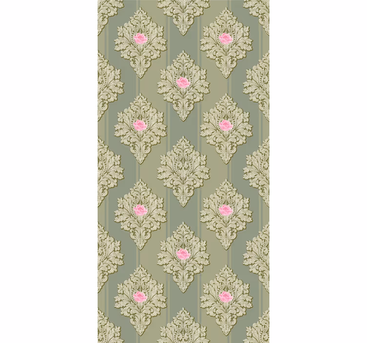 Dining room blind in vintage french green pattern - TenStickers