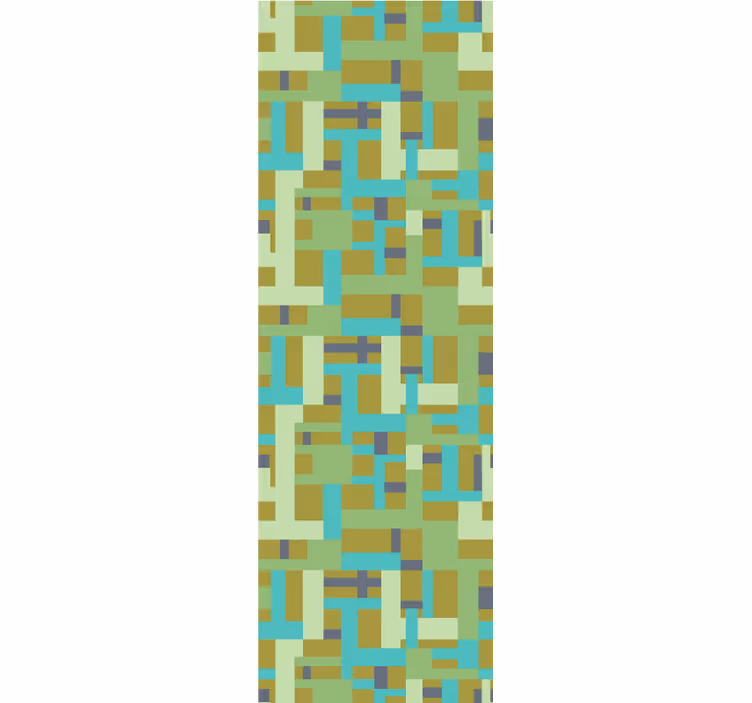 Dining room blind with colorful retro rectangle pattern - TenStickers