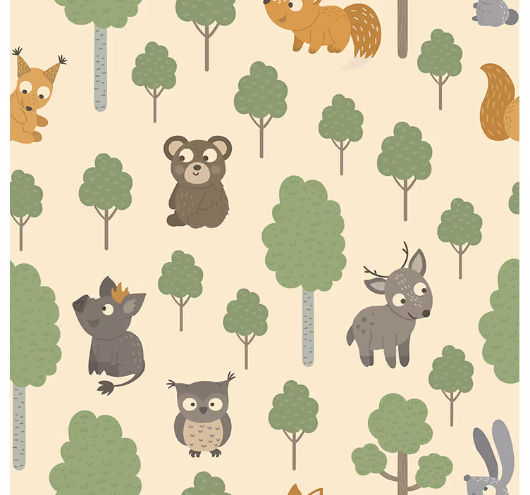 Blind kids forest creatures design - TenStickers