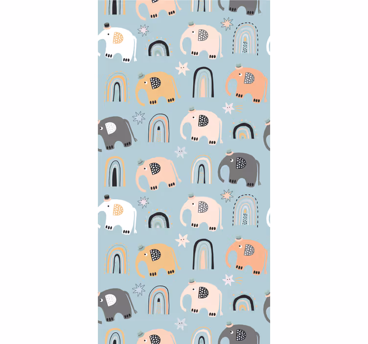 Blind kids elephant rainbow patterns - TenStickers