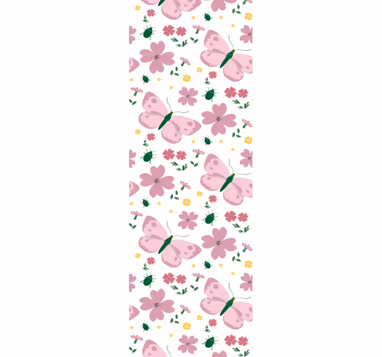 Blind kids delicate pink flower and butterfly pattern - TenStickers