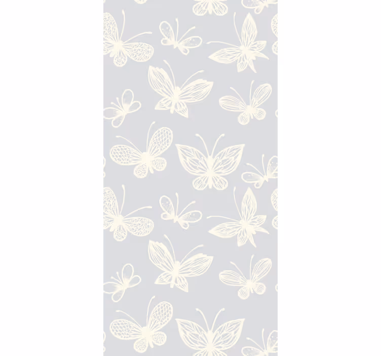 Blind kids white and grey butterfly pattern - TenStickers