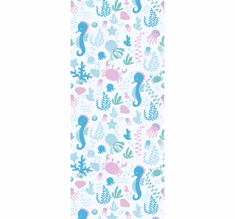 Blind kids pastel sea animals and plants - TenStickers