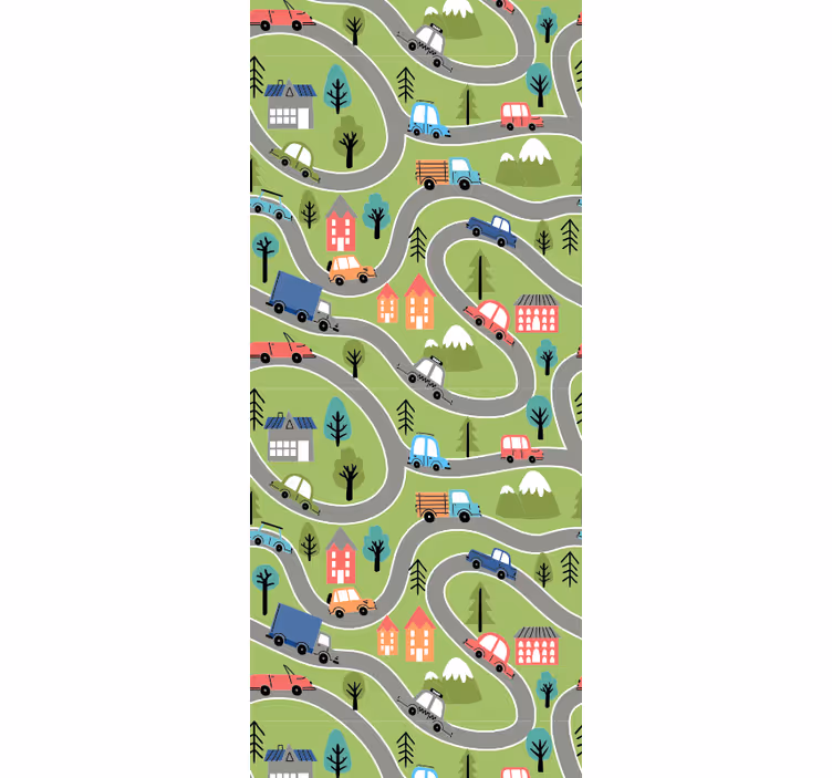 Blind kids colorful street with racing cars - TenStickers