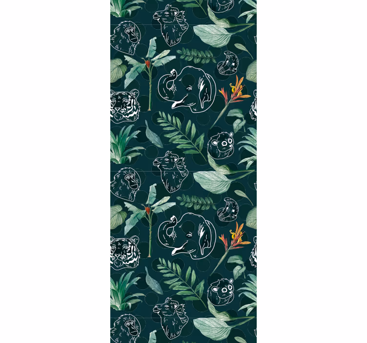 Blind kids colorful jungle animals and trees pattern - TenStickers
