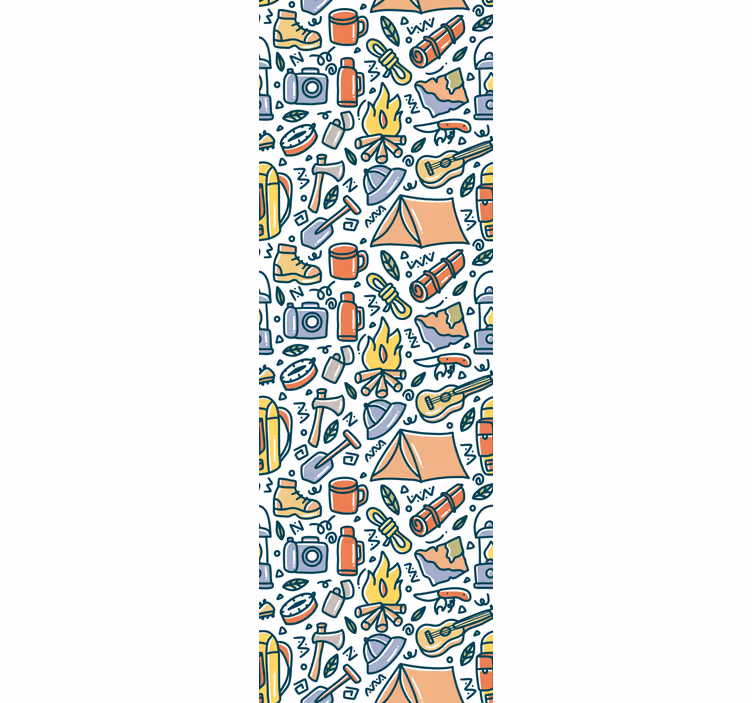 Blind kids hand-drawn mountains and camping gear - TenStickers