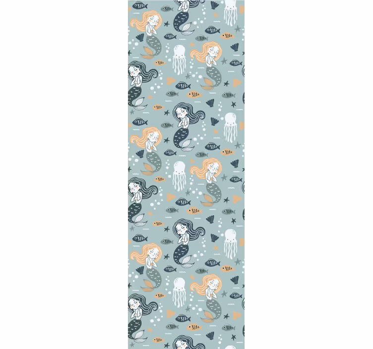 Blind kids blue magic mermaid pattern - TenStickers