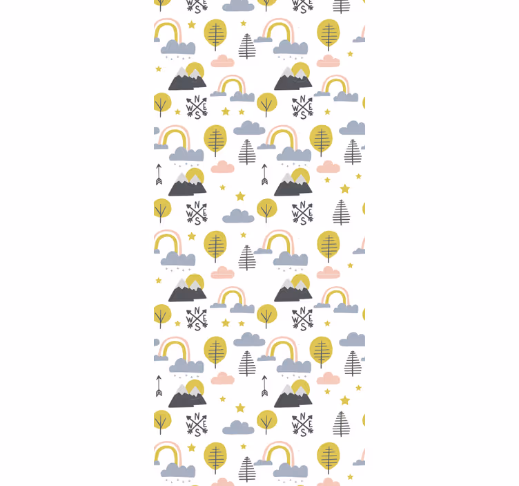 Blind kids minimalistic trees rainbows - TenStickers