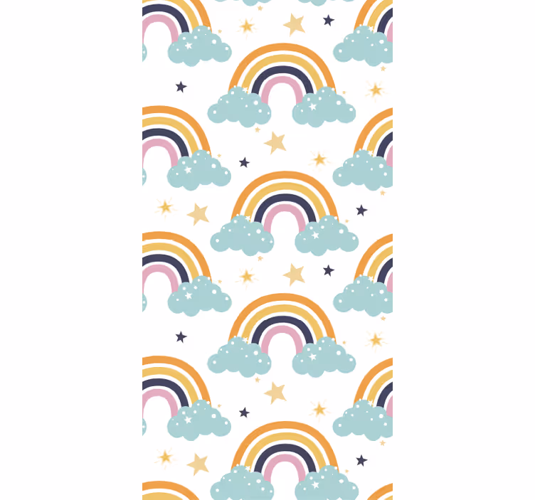 Blind kids colorful rainbows and clouds pattern - TenStickers