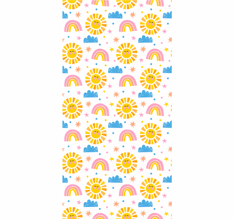 Blind kids rainbow, suns, and clouds on white - TenStickers