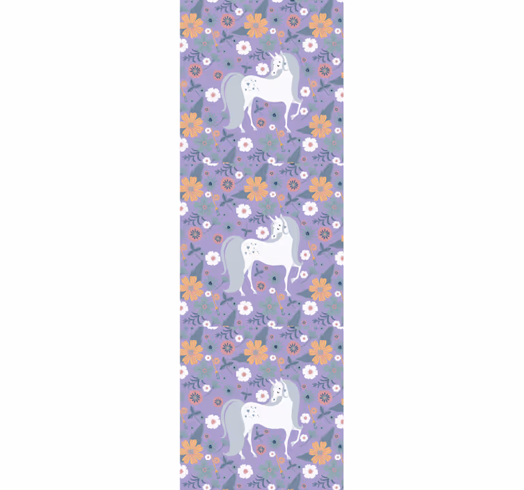 Blind kids artistic unicorns with flowers pattern - TenStickers