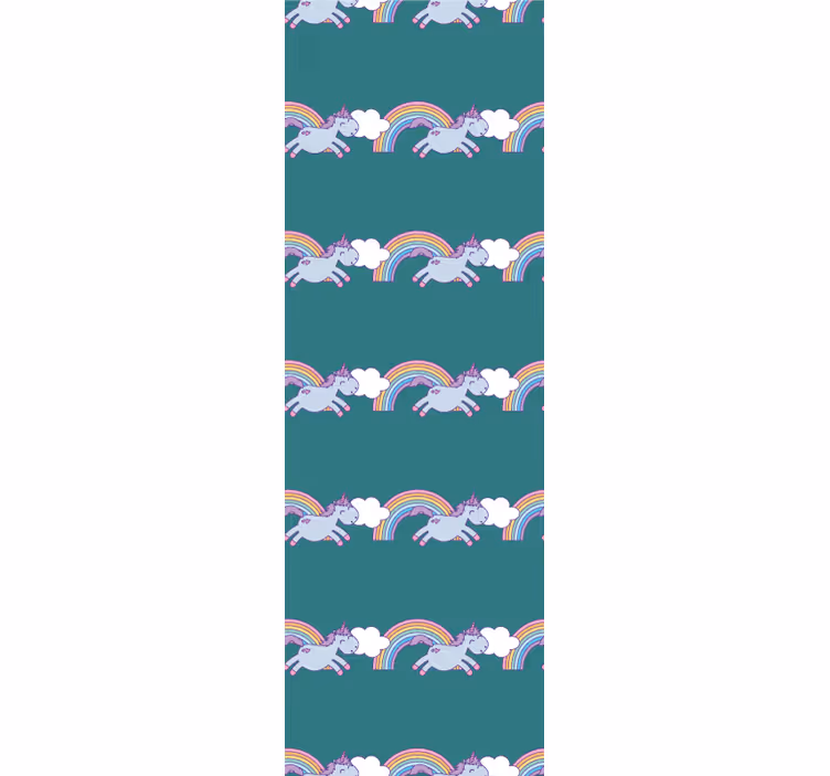 Blind kids teal background with unicorns - TenStickers
