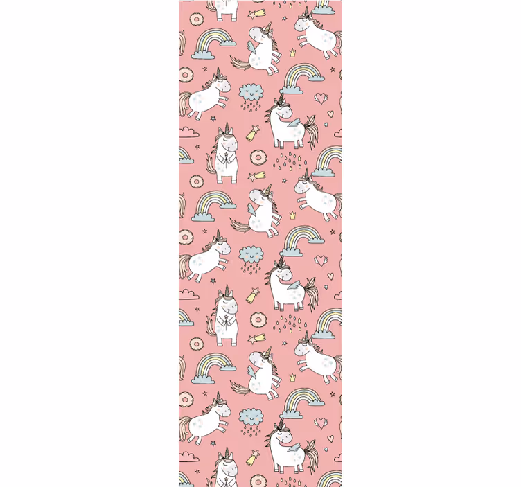 Blind kids with pink unicorns and rainbows - TenStickers