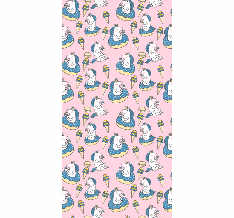 Blind kids unicorns and ice cream cones on pink - TenStickers