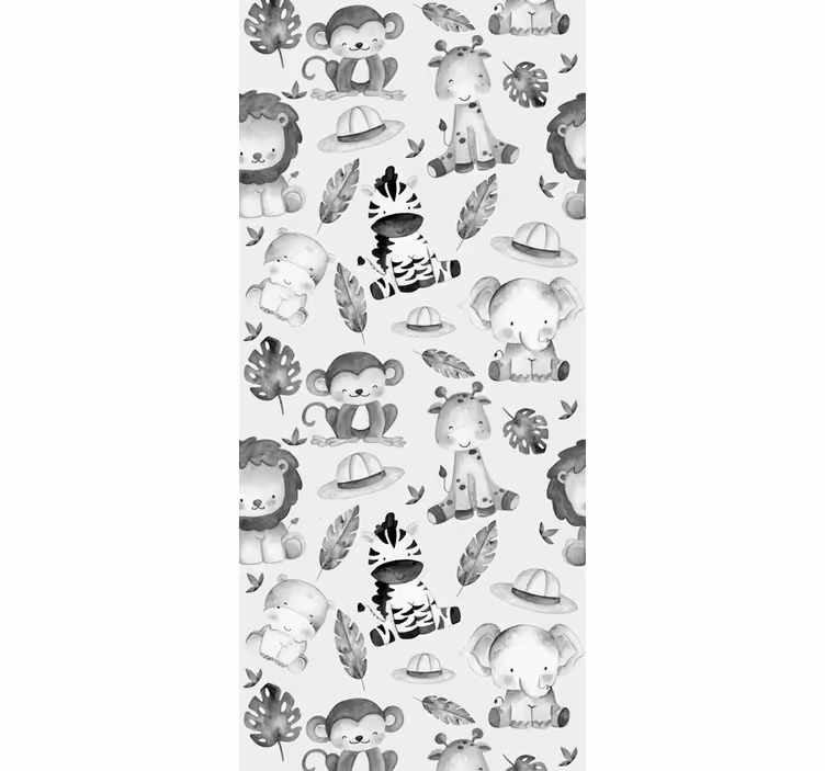 Blind kids gray zoo animals - TenStickers